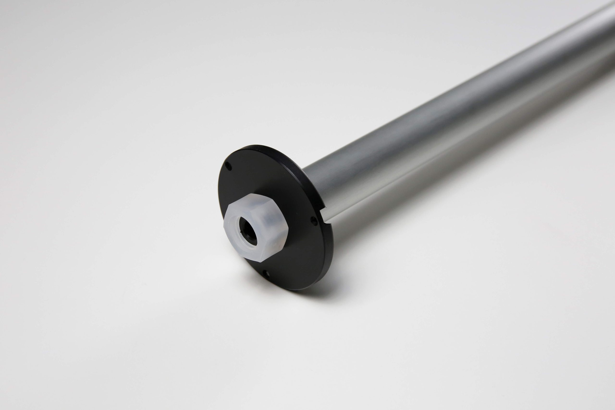 Close-up view of the internal machined threads on the Calypso universal mount adapter.