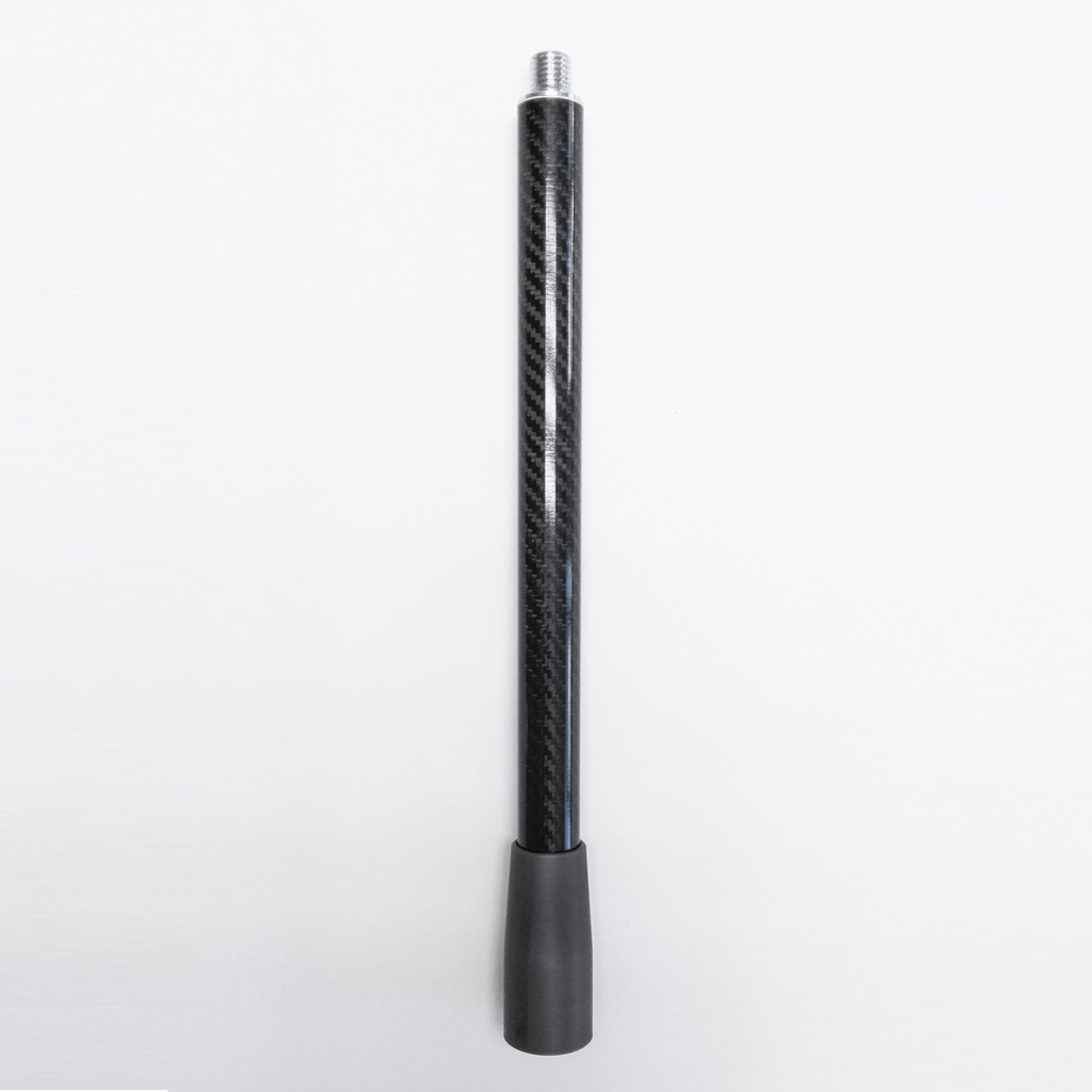 Close-up view of the structural hardware thread assembly on the Calypso carbon fibre sensor pole.