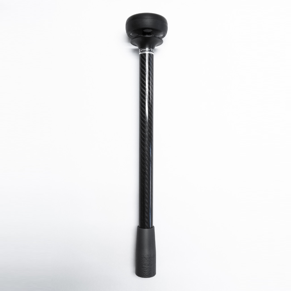 Calypso carbon fibre wind sensor mounting pole installed cleanly on a yacht rigging masthead.