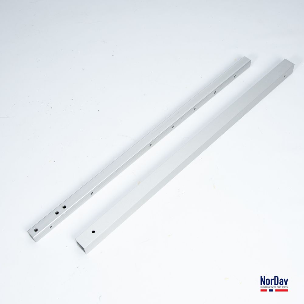 Marine grade stainless steel telescope standard boat davit upgrade arm interface.