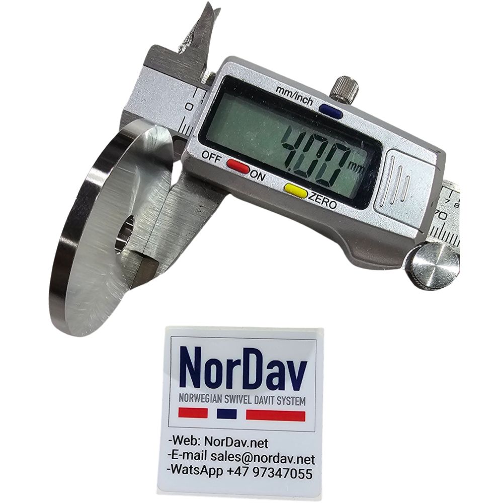 NorDav removable davit base mount plates showing a perfectly clear swim platform deck with davits uncoupled in Oceania.
