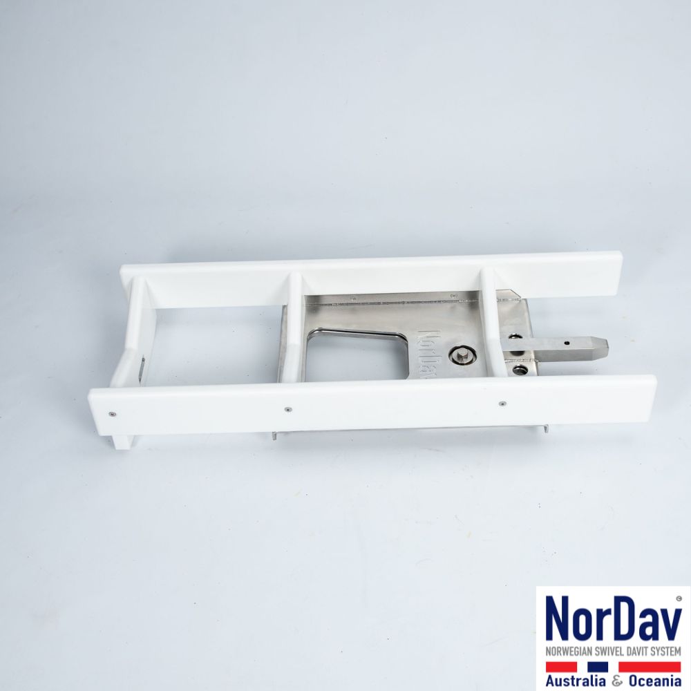 NorDav 316 stainless steel H-davit rotation stop hardware component out-of-the-box in Oceania.