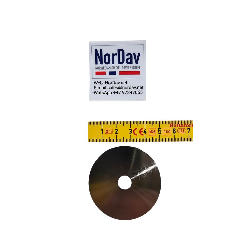 Premium NorDav 316L stainless steel backing plate kit for swivel davit deck reinforcement.