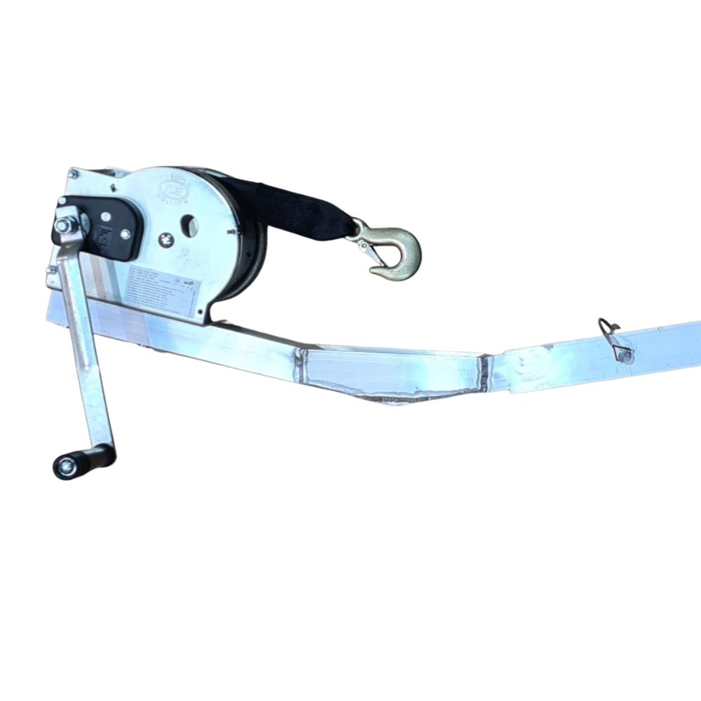 NorDav HDTEL heavy duty telescopic davit arm handle installed on a swim platform in Australia.