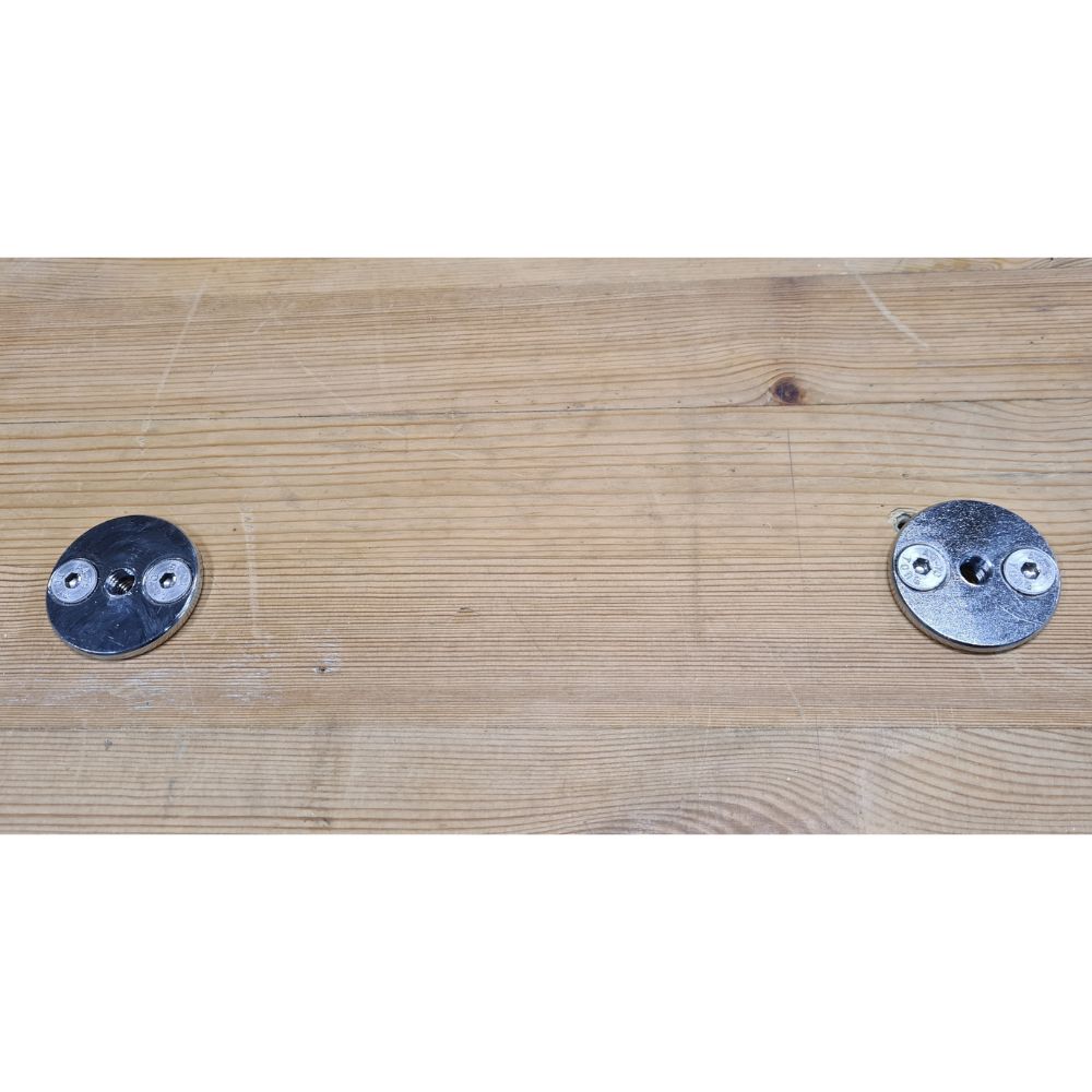 Structural installation and drilling layout overview for the NorDav quick-release dual-bolt mounting kit.