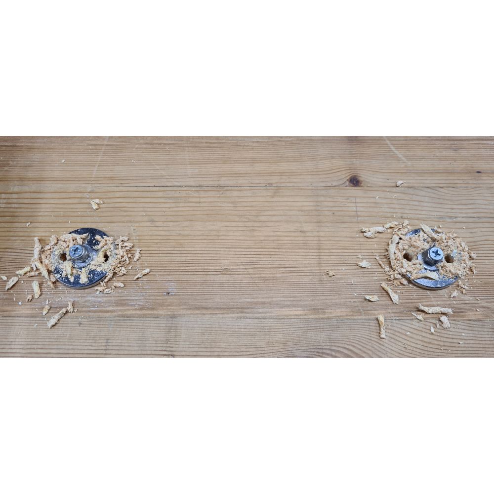 Standalone quick-release transom dual receiver block showing structural pin tracking alignment slots.