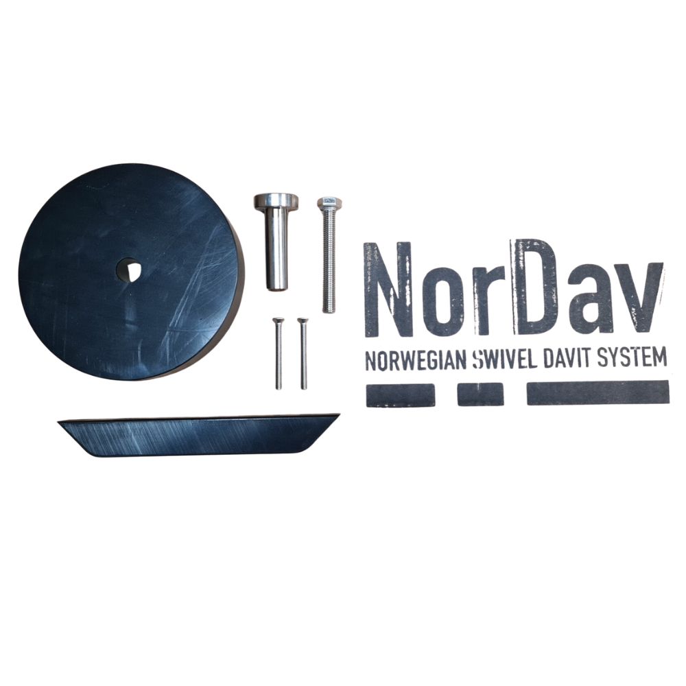 NorDav vertical swivel plate elevator riser block for marine boat davits in Australia.